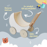 Wooden Moon Doll Pram - Image 5