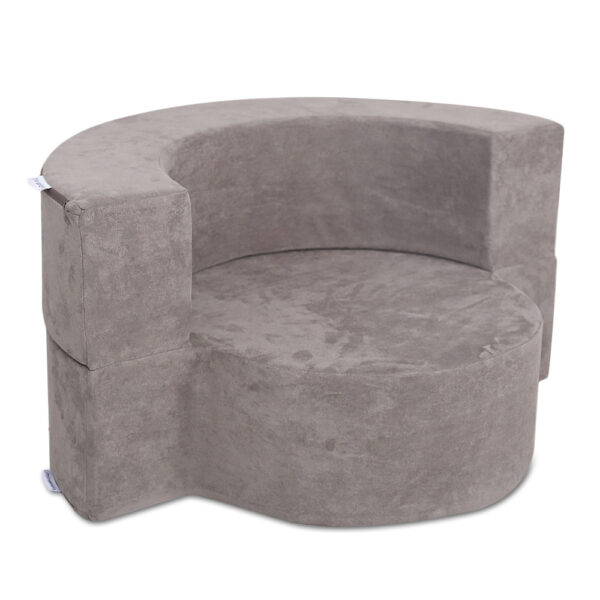 Single round modular sofa couch (dark grey)