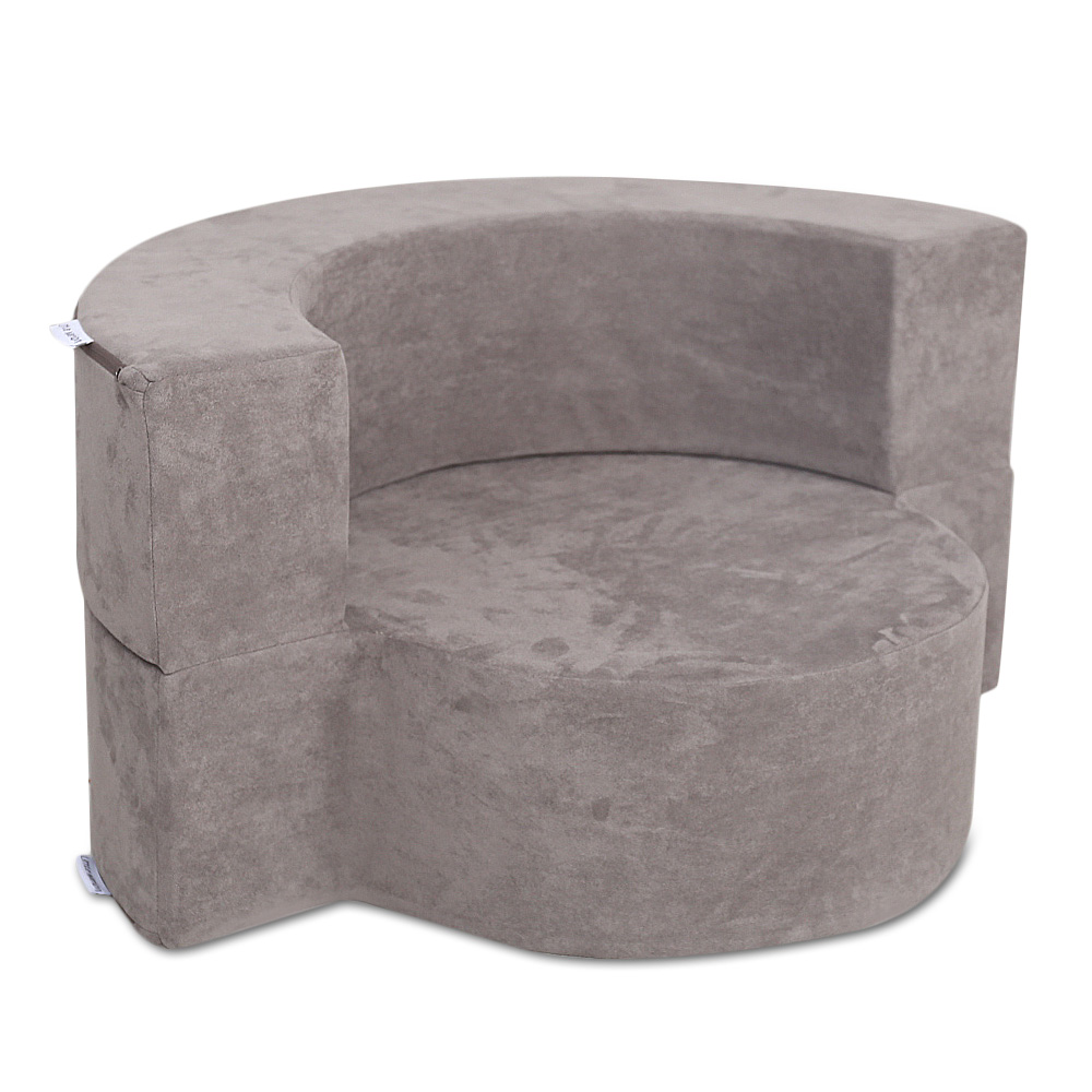 Single round modular sofa couch (dark grey)