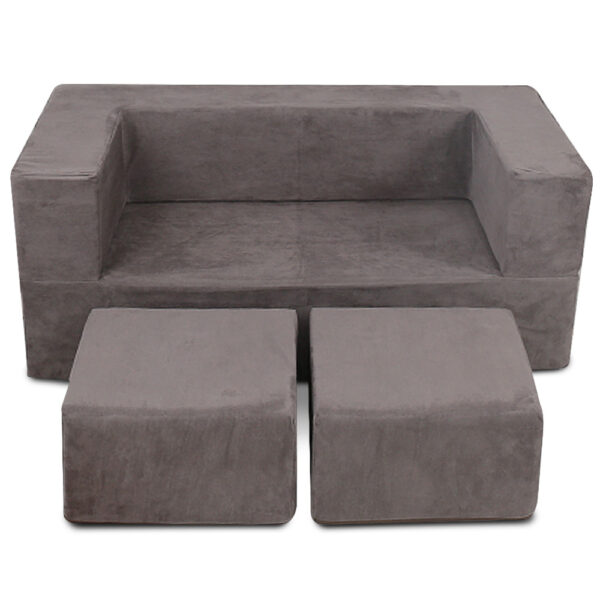 Two-seater modular sofa couch (dark grey)