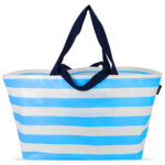 Light Blue Stripes Oversize Tote Bag - Image 9