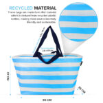 Light Blue Stripes Oversize Tote Bag - Image 4