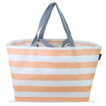 Peach Stripes Oversize Tote Bag - Image 9