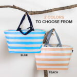 Peach Stripes Oversize Tote Bag - Image 7