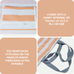 Peach Stripes Oversize Tote Bag - Image 6