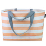 Peach Stripes Oversize Tote Bag