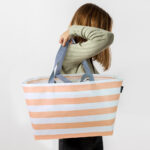 Peach Stripes Oversize Tote Bag - Image 8