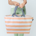 Peach Stripes Oversize Tote Bag - Image 2