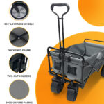 Foldable Beach Wagon Trolley with Big Wheels - Image 4