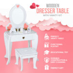 Wooden Dresser Table with Vanity Kit - Image 4