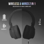 Wireless Bluetooth Headphones (95 db safety limit) BLACK - Image 3