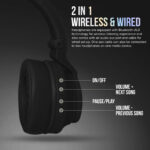 Wireless Bluetooth Headphones (95 db safety limit) BLACK - Image 5