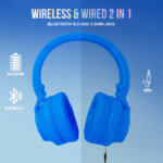 Wireless Bluetooth Headphones (95 db safety limit) BLUE - Image 3