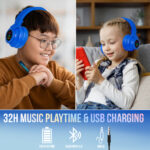 Wireless Bluetooth Headphones (95 db safety limit) BLUE - Image 7