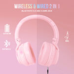Wireless Bluetooth Headphones (95 db safety limit) PINK - Image 3