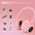Wireless Bluetooth Headphones (95 db safety limit) PINK - Image 6
