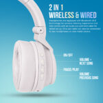 Wireless Bluetooth Headphones (95 db safety limit) WHITE - Image 5