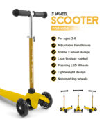 3 Wheel Scooter - Yellow - Image 5