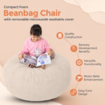 Foam Bean Bag (Beige) - Image 5