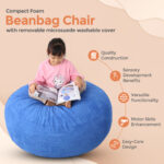 Foam Bean Bag (Blue) - Image 5