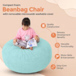 Foam Bean Bag (Mint Green) - Image 5