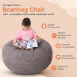 Foam Bean Bag (Grey) - Image 5