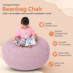Foam Bean Bag (Light Mauve) - Image 5