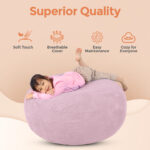 Foam Bean Bag (Light Mauve) - Image 8