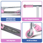 Folding Kids Scooter - Pink - Image 10