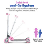 Folding Kids Scooter - Pink - Image 5