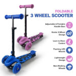 Folding 3 Wheel Scooter - Pink - Image 3