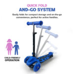 Folding 3 Wheel Scooter - Pink - Image 5