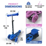 Folding 3 Wheel Scooter - Pink - Image 9